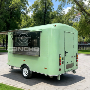 Remolque de Helados Personalizado, Camión de Comida Curvo con Vitrina, Carrito de Venta de Frutas, Tienda de Bebidas sobre Ruedas - Product Image 1