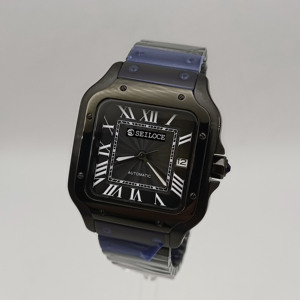 Montre mécanique automatique de luxe pour homme, cadran carré, acier inoxydable, verre saphir, aiguilles de haute qualité, 38 mm - Product Image 6