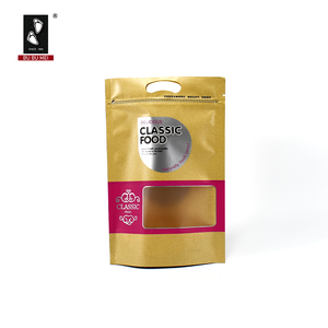 Bolsa de papel Kraft reciclada con cremallera marrón personalizada con ventana para envasado de alimentos de té y azúcar - Product Image 2