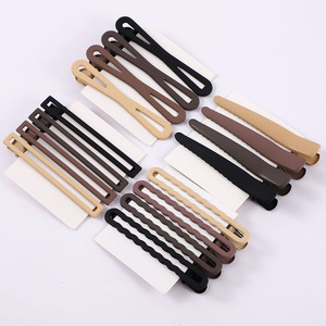 Pince à cheveux bec de canard marron café sans couture 12 cm en acier au carbone élastique pour femme, accessoire de coiffure quotidien - Product Image 4