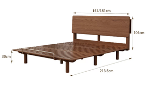 Cama <span class=keywords><strong>Queen</strong></span> de Madera de Caucho Sólido con Espacio de Almacenamiento, Muebles de Dormitorio Modernos y Minimalistas para Sala de Estar SMC081 - Product Image 6