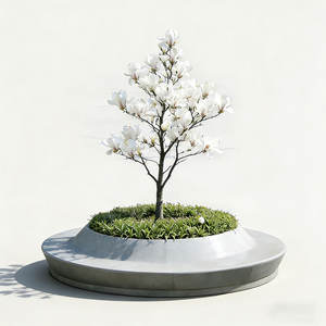 Banc en fibre de verre sur mesure en forme de bateau, durable, avec jardinière intégrée pour aménagement extérieur moderne, parcs et hôtels - Product Image 1