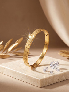 Classic Gold Plated Kada for <b>Men</b> Fashion Jewelry Elegant Traditional Male Bracelet Durable Stylish Accessory for Casual Party - Product Image 4