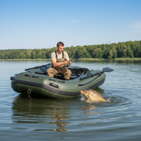 Bateau gonflable de pêche à la carpe avec plancher en aluminium PVC 1,2 mm, design stable pour 1 personne