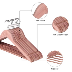 Perchas de Cedro Aromático, Perchas de Madera Roja Natural, Logotipo Personalizado, Precio de Fábrica al por Mayor, con Muescas, Barra para Pantalones, Traje, Abrigo, Camisa - Product Image 3