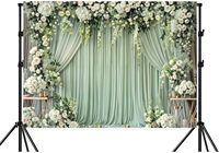 Mur de fleurs vert 10x8 pieds pour mariage, rideau floral de roses blanches, décoration pour douche nuptiale, fête d'anniversaire, studio photo
