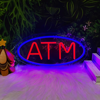 Enseigne néon LED ATM, éclairage extérieur étanche en silicone, panneau mural suspendu pour la décoration de vitrine de banque commerciale