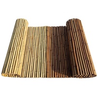 Rollos de Cercas Decorativas de Bambú Amarillo Rústico Natural de Alta Calidad, Ecológicas, para Balcón y Jardín