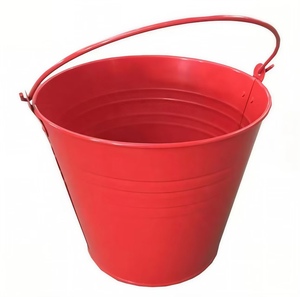 Seau à sable anti-incendie en acier rouge Jinkai, revêtement en poudre, durable, recyclable, portable, facile à utiliser pour la protection incendie d'urgence - Product Image 1