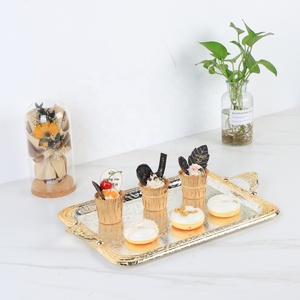 Trang Trí Bàn Cà Phê Trang Trí Nội Thất Khay, Thanh Kim Loại Phục Vụ Khay, Vàng Bạc Thổ Nhĩ Kỳ Trà Cà Phê Phục Vụ Khay Xử Lý - Product Image 6