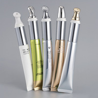 Tube en plastique personnalisé pour crème contour des yeux avec applicateur à bille massant et brosse multifonctionnelle
