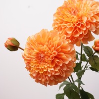 Ornements de maison doux en soie imprimée 3D style européen Dahlia, effet réaliste et hydratant, pour décorations de mariage et Saint-Valentin