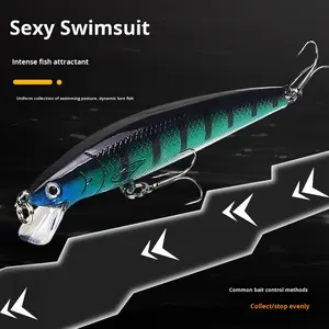 <span class=keywords><strong>Leurre</strong></span> flottant Minnow 9g Surprise Lures pour la pêche au marlin en lac et en rivière, eau salée, appât artificiel dur en acier inoxydable avec hameçons - Product Image 4