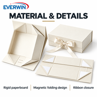 Boîte cadeau pliante magnétique personnalisée en carton rigide avec fermeture en ruban satiné pour cadeau de mariage, emballage de produits cosmétiques