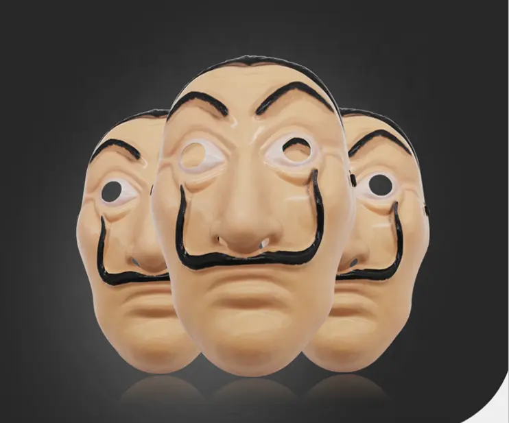 dropship La Casa De Papel Mask Salvador Dali Plastic Face Funny Mask Costumes Cosplay Masque Mascara Dali Mask