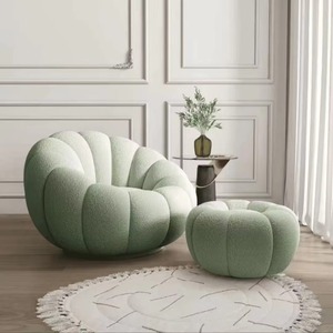 Fauteuil individuel compact style Tatami en forme de citrouille, chaise de relaxation tendance pour salon et chambre à coucher - Product Image 6