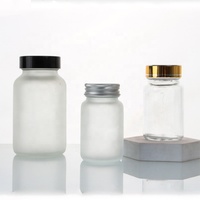 Bouteilles en verre givré de haute qualité de 60 ml, 75 ml, 100 ml, 120 ml, 150 cc, 200 ml pour l'emballage de médicaments et de compléments alimentaires