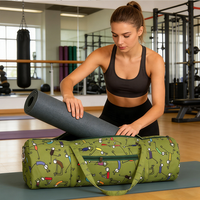Tas Yoga Kanvas Klasik dengan Logo Custom, Minimalis, Tahan Lama, Tas Selempang Yoga untuk Gym, Handmade, Tempat Penyimpanan Yoga untuk Perjalanan