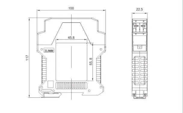 3,2 × 3,5 mm breites elektrisches klemmen gehäuse isolierte sicherheitsbarriere isoliergehäuse