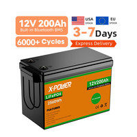 Stock local UE/US – Batterie lithium-ion rechargeable LiFePO4 X-Power XP-LFP12100 12,8 V 100 Ah pour système solaire