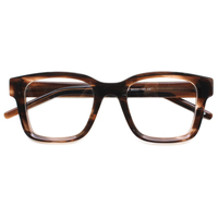 Kacamata Pria Model Sara 0832 Retro Persegi Full-Rim, Bingkai Asetat Berkualitas Tinggi, Logo Kustom Grosir, Mewah dan Modis untuk Penggunaan Sehari-hari