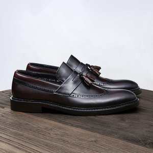 Nuevos Mocasines Casuales Formales de Negocios con Punta Puntiaguda y Flecos Estilo Británico Vintage 2025, Pintados a Mano en Color Otoño - Product Image 5