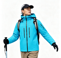 Veste imperméable respirante isolante unisexe avec fermeture éclair, coupe-vent, à capuche, imprimée, pour les sports d'hiver, le ski, les activités de plein air en automne