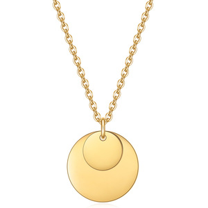 2025 Personalized Custom Double <strong>Coin</strong> Round Shaped <strong>Necklace</strong> Stainless Steel Engraving Blank Pendant <strong>Necklace</strong> - Product Image 6