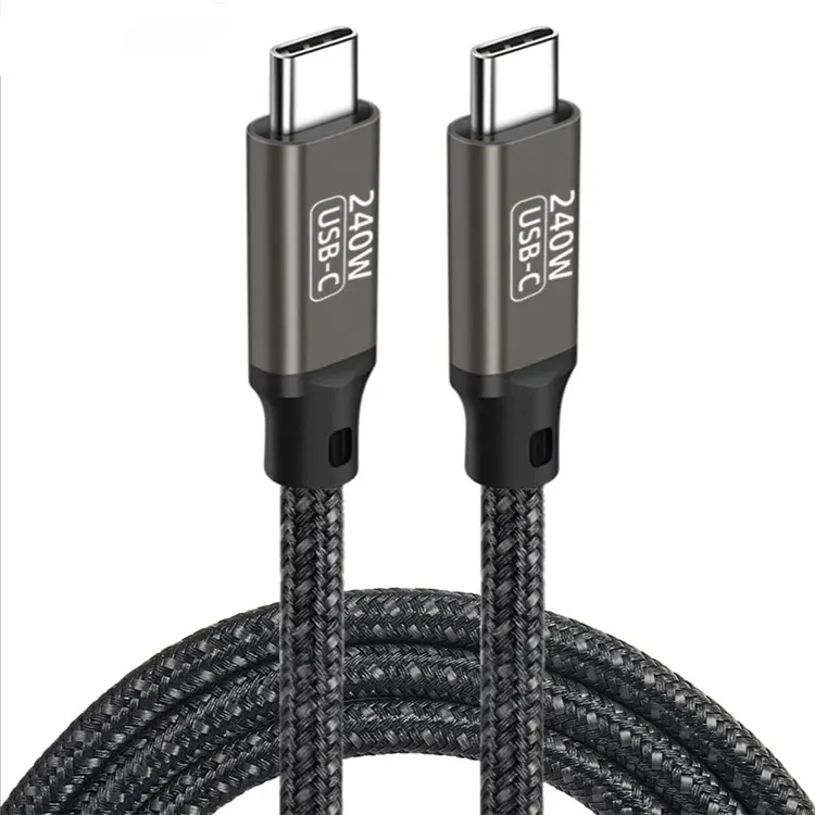 Fast Charging Cable Type C 240W Nylon Braided Data Line USB C for MacBook iPad Pro 2021 Air Xiaomi Samsung Huawei Phones