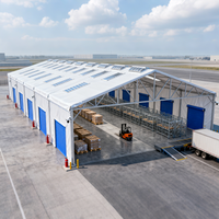 Tente d'entrepôt en aluminium et PVC, chapiteau à structure robuste et polyvalent, tente d'atelier quatre saisons pour entrepôt et événements extérieurs