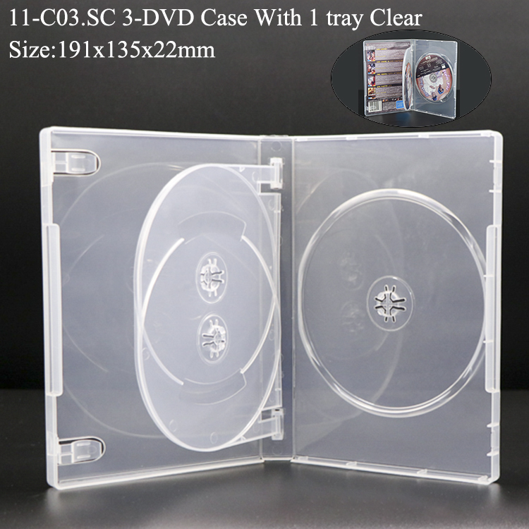 C03&nbsp;:&nbsp;22&nbsp;mm Boîtier 3&nbsp;DVD transparent