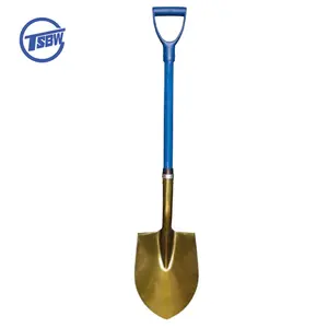 S518 высококачественный ручной инструмент для копания с D-рукояткой, садовая короткая ручка из стекловолокна, Золотая стальная Лопата с круглым горлышком