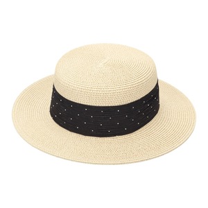 Sombrero de Paja para Mujer, con Cinta Negra, Protección Solar para la Playa, Sombrero de Verano a la Moda - Product Image 3