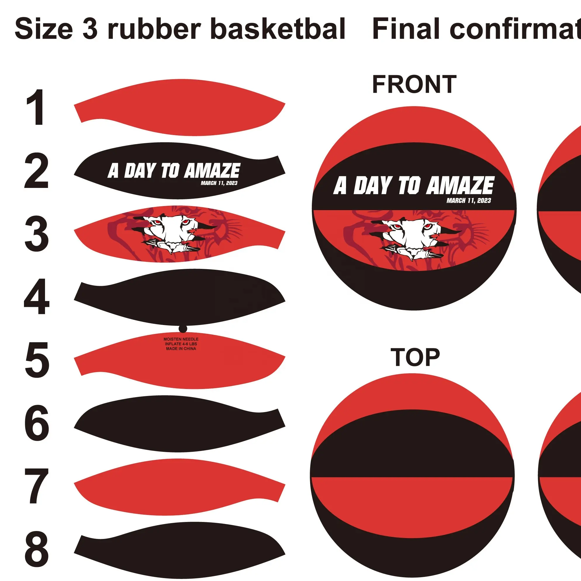 Size 3 Custom Rubber Basketball