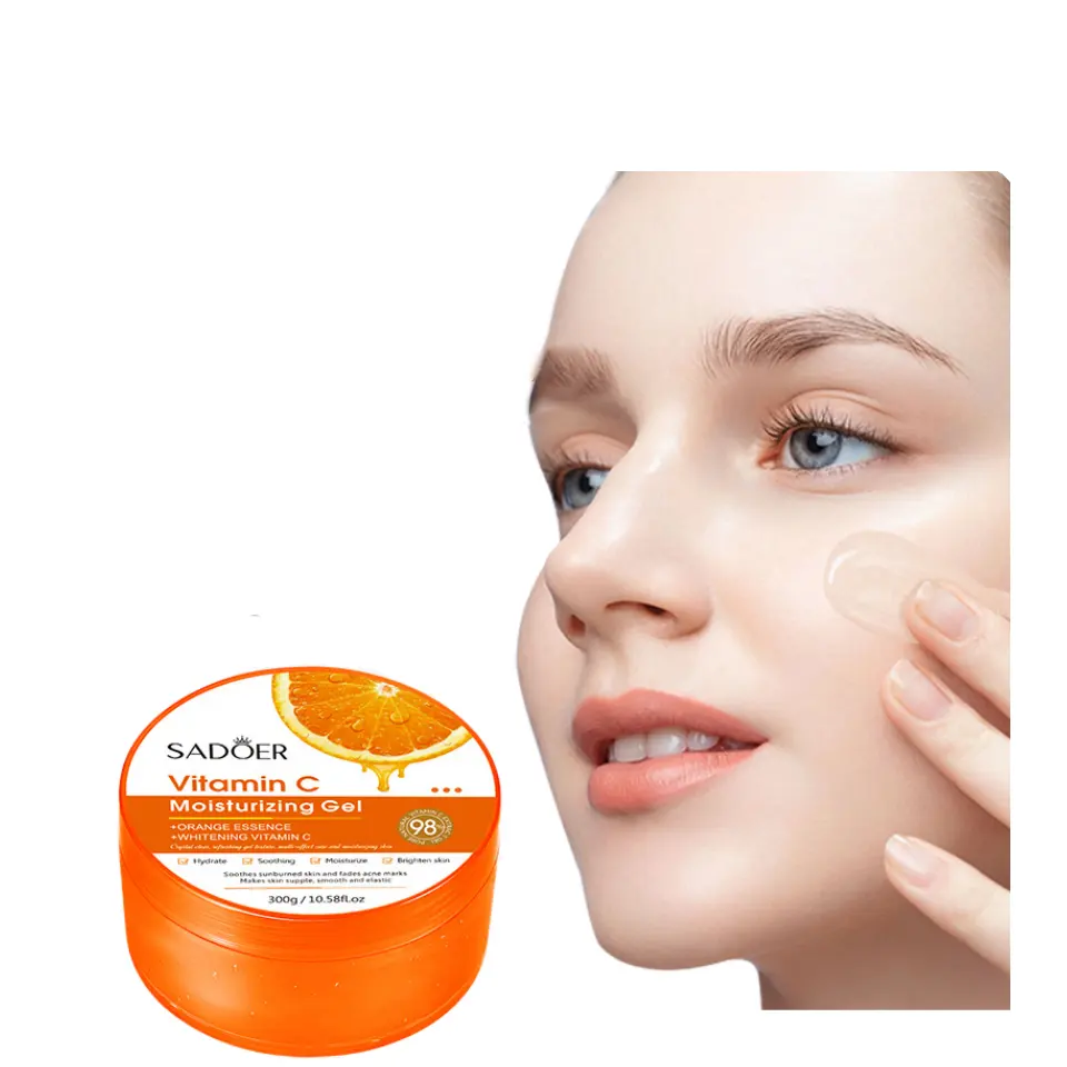 Vente en gros Gel bio naturel pur, Gel Orange apaisant, soins de la peau en vrac, élimine l'acné, Gel d'aloe hydratant pour le visage