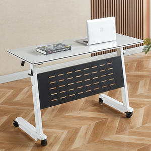 Hiện đại Modular văn phòng bằng gỗ Bảng với lưu trữ & kệ nghiên cứu Bàn kệ sách tùy chỉnh màu sắc MDF + kim loại xây dựng - Product Image 4