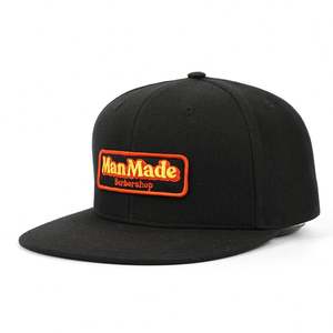 Meilleure Qualité Promotionnel 6 Panneau Hommes Élégant Noir Structuré 100% Coton Broderie Snapback Cap - Product Image 1