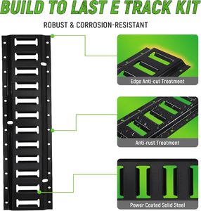 Lot de 20 rails <span class=keywords><strong>E</strong></span> <span class=keywords><strong>Track</strong></span> Kit 4x8 'Heavy Duty <span class=keywords><strong>E</strong></span> <span class=keywords><strong>Track</strong></span> Rails avec joints toriques et attaches de corde pour la fixation de la cargaison, du vélo et de la remorque - Product Image 4
