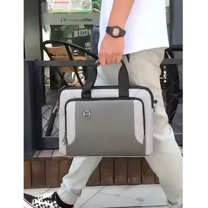 Sac à bandoulière pour ordinateur portable en polyester imperméable, mallette professionnelle antichoc épaissie pour hommes, avec coussin d'air double couche et compartiment pour ordinateur portable - Product Image 3