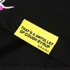 T-shirt da uomo oversize con stampa grafica personalizzata 'THAT'S AWFUL LOT OF COUGH SYRUP', stile streetwear pesante - Product Image 6