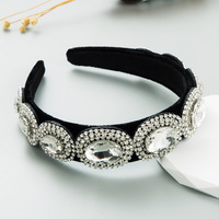 Vente en gros, accessoires de cheveux de luxe légers de l'industrie lourde, bandeau haut de gamme à tempérament plein de diamant, tendance