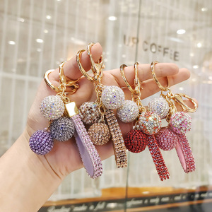 Porte-clés sphérique en strass, breloque cerise en cristal, boule ronde en diamant, pour sac et clés de voiture - Product Image 6