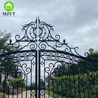 MJYT Portails d'entrée de luxe en fer forgé pour villas, châteaux et manoirs - Écologiques, faciles à assembler, modélisation 3D, couleur personnalisée