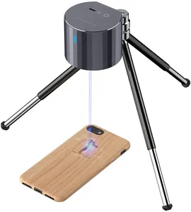 Mini lazer oyma makinesi kesme tipi taşınabilir cihaz için mini masaüstü renkli fiber lazer işaretleme makinesi ile döner masa