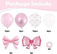 Ballon en aluminium en forme de nœud avec ballons pastel rose bébé, blanc et transparents pour les fournitures de fête sur le thème du nœud pour filles, princesses et femmes, anniversaires