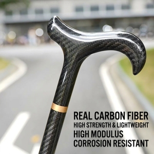Bastón Telescópico Plegable de Fibra de Carbono de Alta Resistencia, Punta de Goma Ultraligera, Bastón de Senderismo para Personas Mayores - Product Image 1