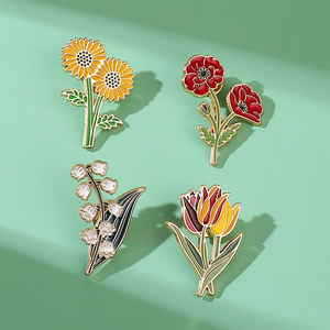 थोक धातु के लोगो ने कठोर नरम तामचीनी पिन लैपल पिन कस्टम फैशन ब्रोच पिन के फूल महिला कपड़ों के लिए गुलाब गुलाब - Product Image 1