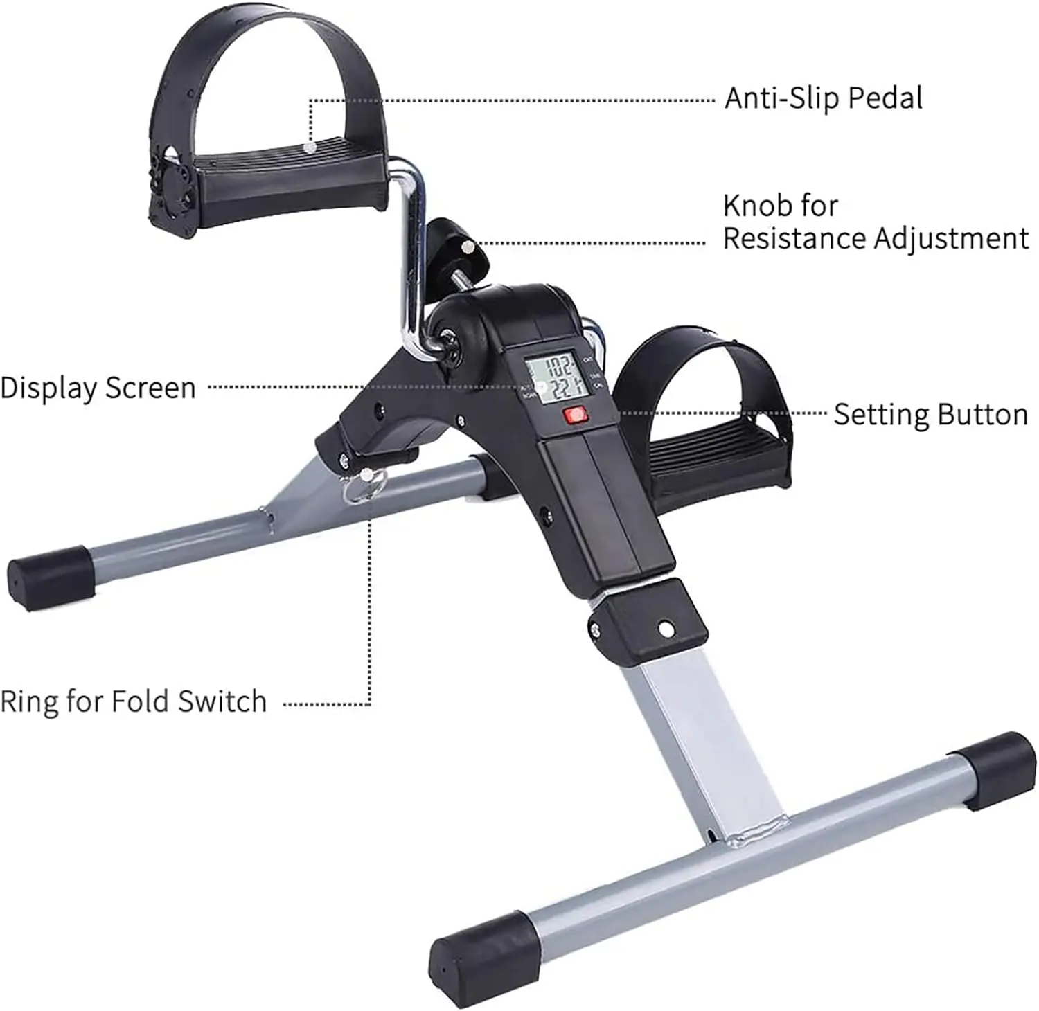 Fitness plegable debajo del escritorio Pedal ejercitador Manual Mini ejercicio ciclo bicicletas debajo del escritorio Mini bicicleta de ejercicio ciclo estacionario