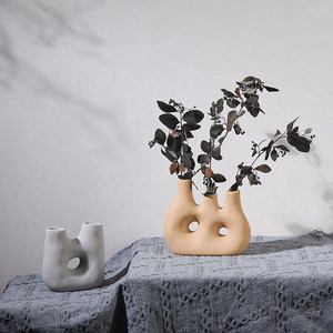 Vaso in ceramica fiori fiori secchi vasi modello camera decorazione per la casa ornamenti libreria TV decorazione nordica - Product Image 3