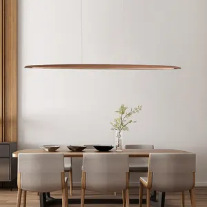 High quality line lights designer chandelier ins popular linear LED chandelier wooden chandelier wooden lamp